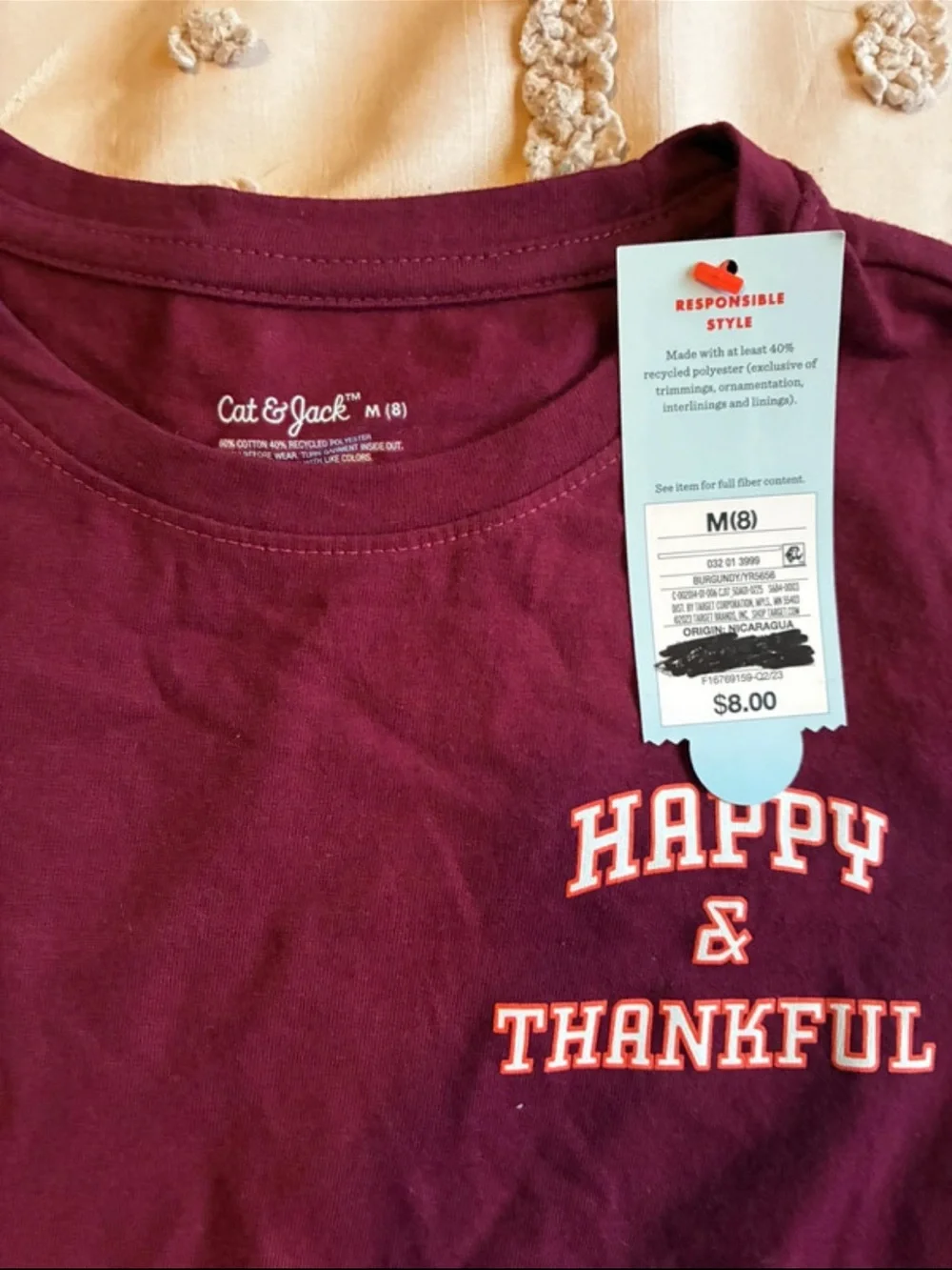 Cat & Jack Long-Sleeve Shirt in Burgundy with 